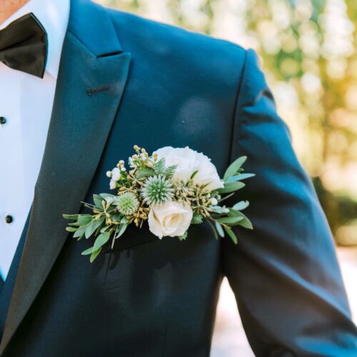 Pocket Square Boutonniere No. 1 Flowers